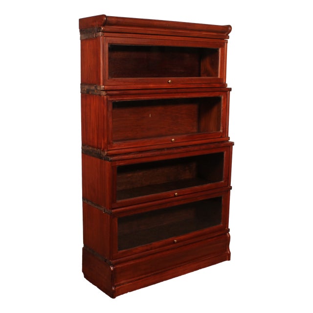 Antique Waterfall Bookcase in Mahogany from Globe Wernicke, 1890s For Sale
