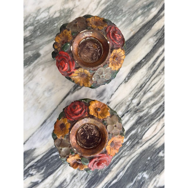 1930’s French Country Candle Holders - A Pair For Sale In Seattle - Image 6 of 7