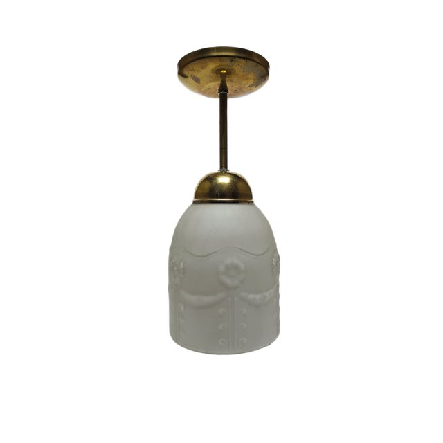 Metal Vintage Glass Pendant Lamp, Poland, 1960s For Sale - Image 7 of 7
