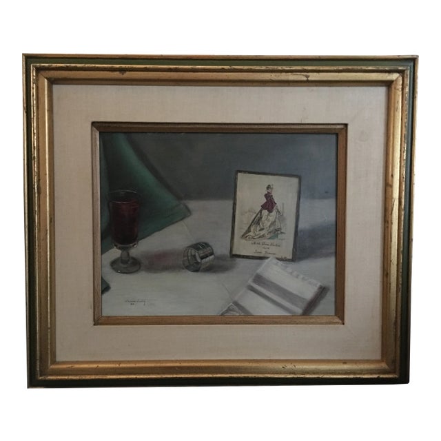 1980s Laura Beasley Original Signed Still Life Oil Painting For Sale