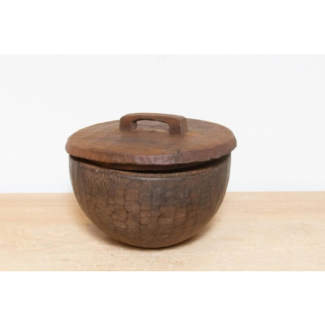 Rustic Vintage Carved Wood Naga Bowl For Sale - Image 3 of 8