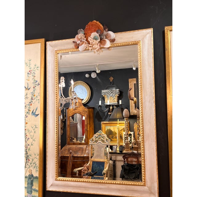 Italian Grotto Style Painted and Parcel Gilt Framed Wall Mirror With ...