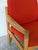 Vintage Danish Oak Lounge Chair by Skive Møbelfabrik Mid-Century Modern Red Upholstery For Sale - Image 9 of 13