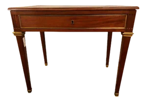 Dimenutive Leather Top Desk With Pull Out Sides And Bronze Mounts Stamped Jansen