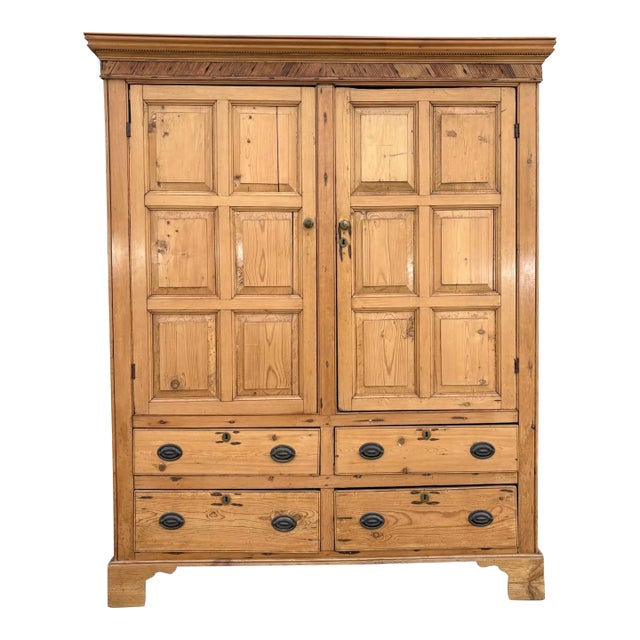 Early 19th Century Pine Linen Cabinet / Armoire For Sale