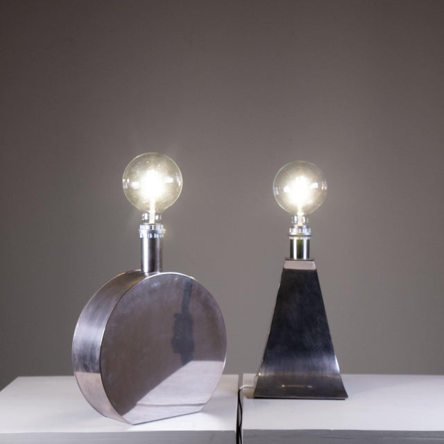 Steel Table Lamps, 1970, Set of 2 For Sale - Image 17 of 18