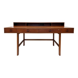 Peter Løvig Nielsen Flip-Top Teak Desk by Laurits M. Larsen, Jens Quistgaard For Sale