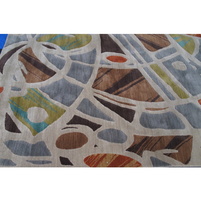 Karastan Artois Mathias Fog Abstract 74800-14114 Area Rug Carpet 5.5' X 8' For Sale - Image 4 of 12