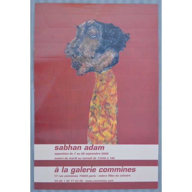 Contemporary 2002 Sabhan Adam Original Paris Galerie Commines Exhibition Poster For Sale - Image 3 of 8