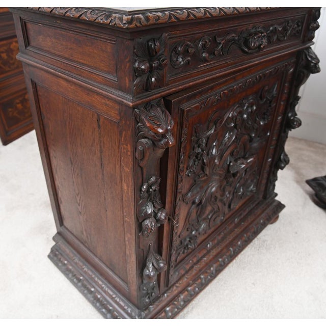 Antique German Black Forest Animal Carved Side Cabinets, 1860s, Set of 2 For Sale - Image 18 of 18
