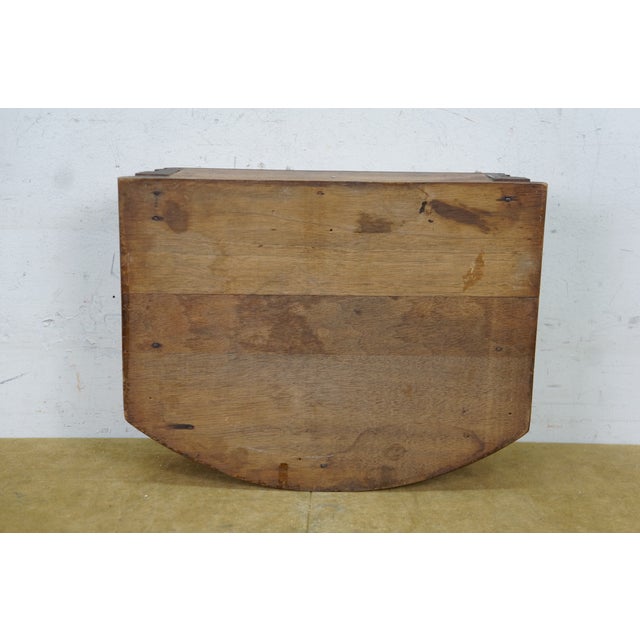 Wood Antique Victorian Mahogany Curved Dresser Glove Box Felt Lined Jewelry Storage For Sale - Image 7 of 11