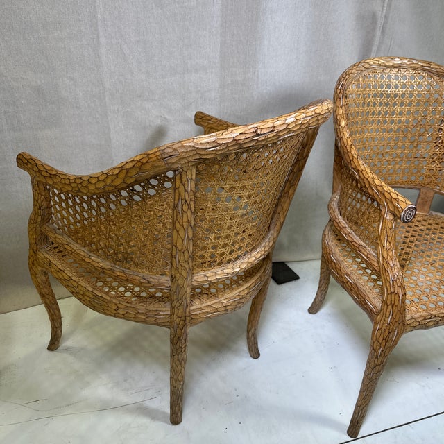 Beige Pair of Stunning Regency Styled Carved Wood Chair 1960s For Sale - Image 8 of 12