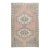 Vintage Tribal Turkish Rug in Soft Peach & Neutrals - Boho Turkish Medallion Rug With Graphic Borders -4' 3'' X 8' 5'' For Sale