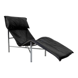 Early Leather Chaise Lounge by Tord Björklund for Ikea 1980s For Sale