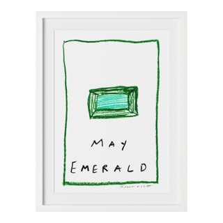 May Emerald Birthstone Print by Tatiana Alida in White Frame For Sale