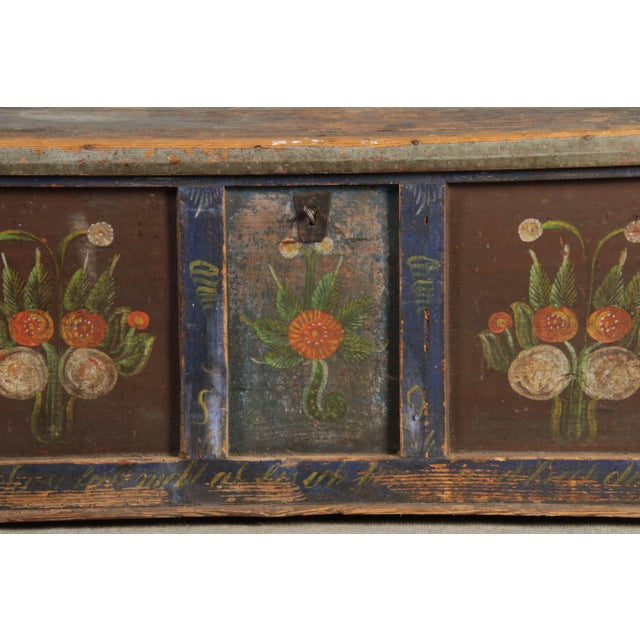 Small Antique Chamfered Chest in Softwood, 1897 For Sale - Image 17 of 18