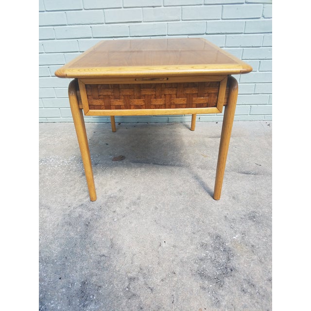 1970s Mid Century Modern Lane Furniture Perception Brass and Basket