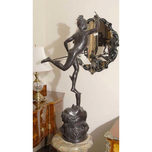 Italian Mecury Statue in Bronze For Sale - Image 13 of 16