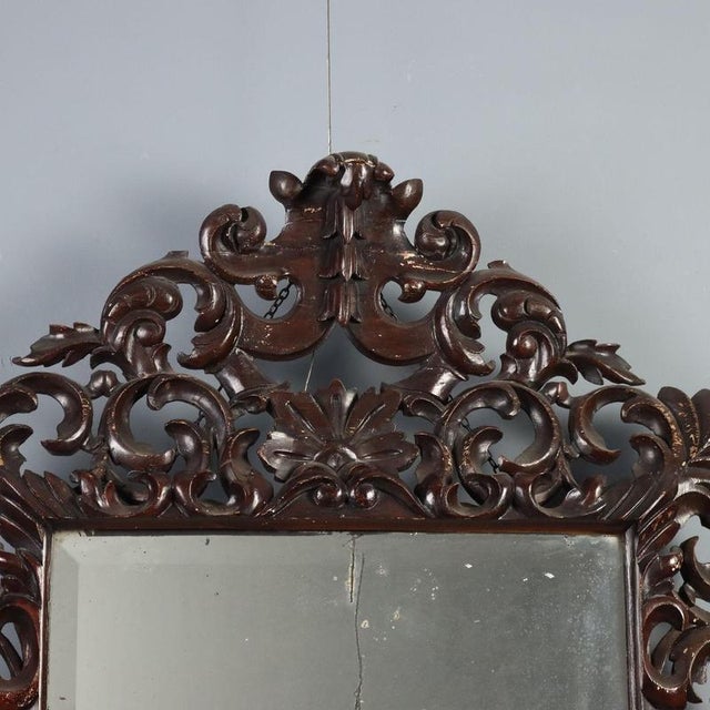 Early 20th Century Baroque Lacquered Wood Mirror, Italy For Sale - Image 4 of 10