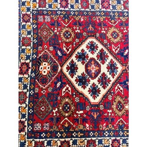 Vintage Hand-Knotted Yalameh Wool Rug For Sale - Image 3 of 4