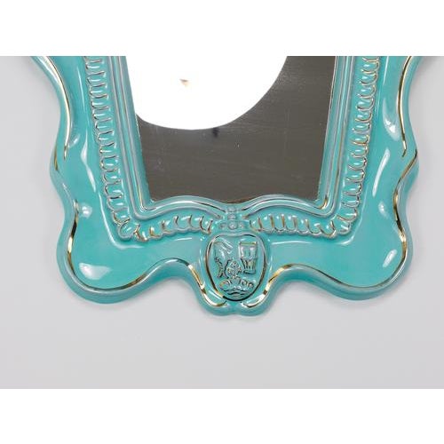 Ceramic Art Deco Theater Terracotta Wall Mirror attributed to Gmundner Keramik, Austria, 1930s For Sale - Image 7 of 16