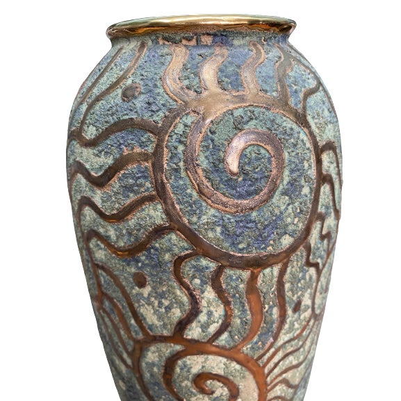 Art Deco 1980s Art Pottery Vase For Sale - Image 3 of 6
