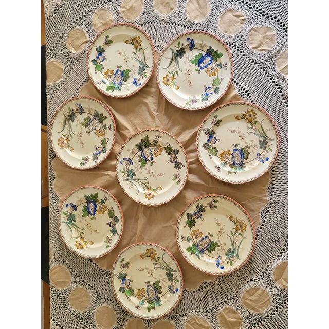 Antique Victorian Plates by Brownfield & Sons, 1880, Set of 8 For Sale - Image 3 of 17