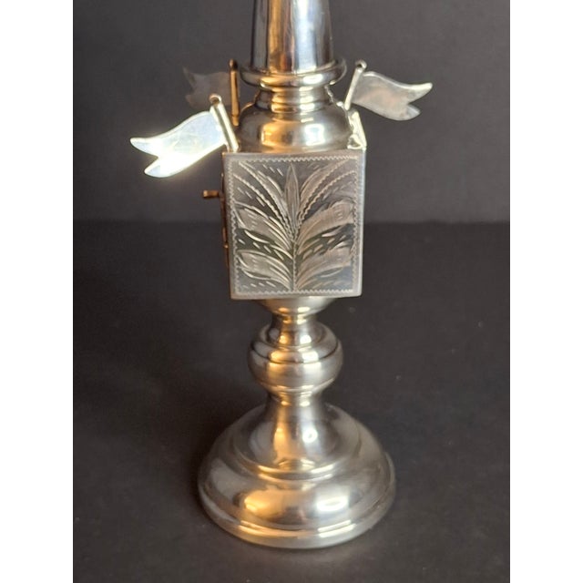Antique German 800 Silver Besamim Spice Tower Tower Havdalah Judaica 8" 89g For Sale In Boston - Image 6 of 18