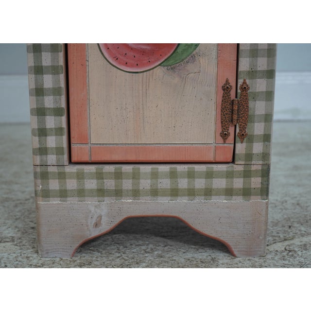 Country Style Hand Painted 2 Door Cupboard Cabinet For Sale - Image 10 of 12