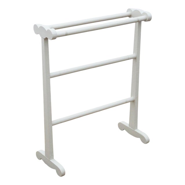 Wood Antique Painted Towel Rail Stand, 1920s For Sale - Image 7 of 7