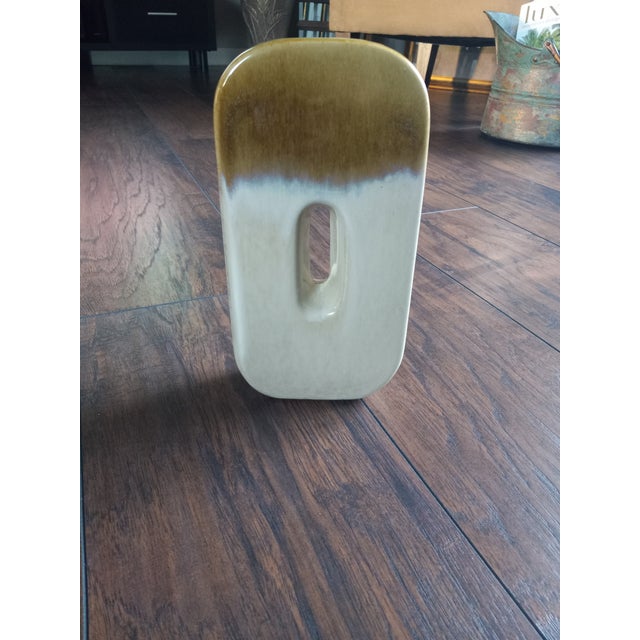 Vintage Cream & Brown Vase For Sale In Raleigh - Image 6 of 10