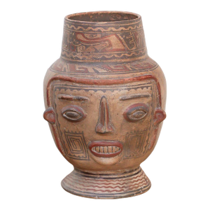 Hand-Painted Chancay Terracotta Effigy Vessel