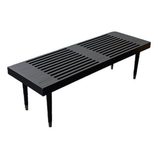 Vintage Black Slat Bench/Coffee Table For Sale