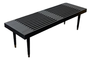 Vintage Black Slat Bench/Coffee Table