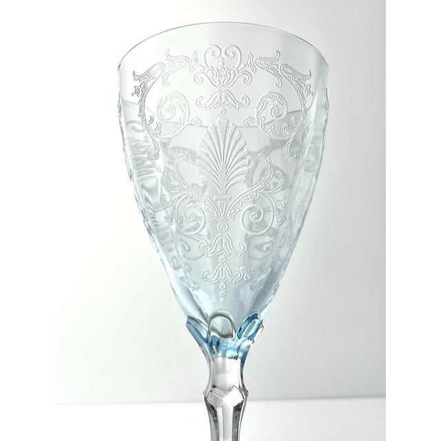 Fostoria 1930s Fostoria “Versailles, Blue” Single Water Glass For Sale - Image 4 of 6