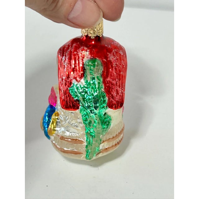 1950s European Cottage House Glass Christmas Ornaments – Hand Painted – Set of 6 For Sale - Image 11 of 12