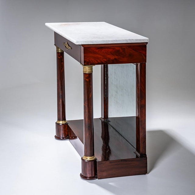 Traditional Empire Wall Console with Marble Top, 1800s For Sale - Image 3 of 10