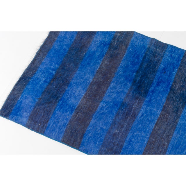 Textile Blue Vintage Angora Wool Rug For Sale - Image 7 of 8