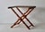 Wood Vintage French Beechwood and Tapestry Folding Luggage Rack Nailhead Detail For Sale - Image 7 of 18