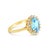 Contemporary Blue Topaz Diamond Halo Ring, Size 7 For Sale - Image 3 of 3