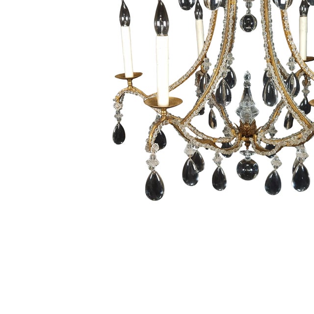 Rococo Dennis & Leen Large Rock Crystal Gilt Six-Light Chandelier For Sale - Image 3 of 8