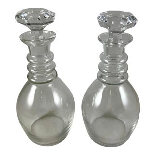 Mid-Century Val Saint-Lambert Blown Glass Decanters, a Pair For Sale