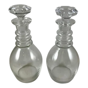Mid-Century Val Saint-Lambert Blown Glass Decanters, a Pair