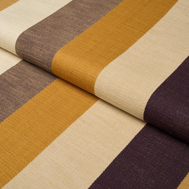 Schumacher Schumacher Appino Stripe Fabric In Ochre For Sale - Image 4 of 5