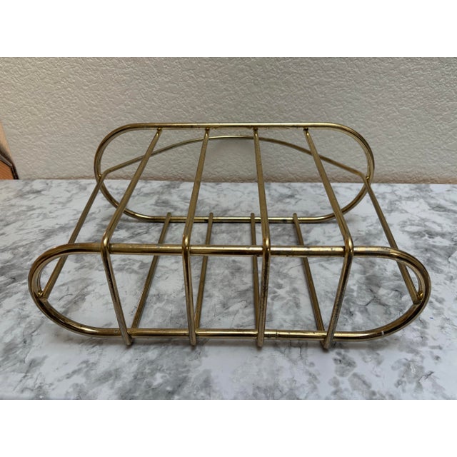 Brass Vintage Brass Magazine Holder Rack or Vessel For Sale - Image 8 of 8
