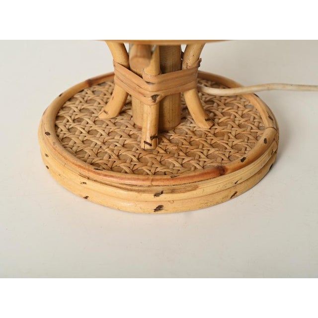 Gold Table Lamps in Bamboo, Rattan and Vienna Straw by Louis Sognot, Italy, 1960s, Set of 2 For Sale - Image 8 of 13