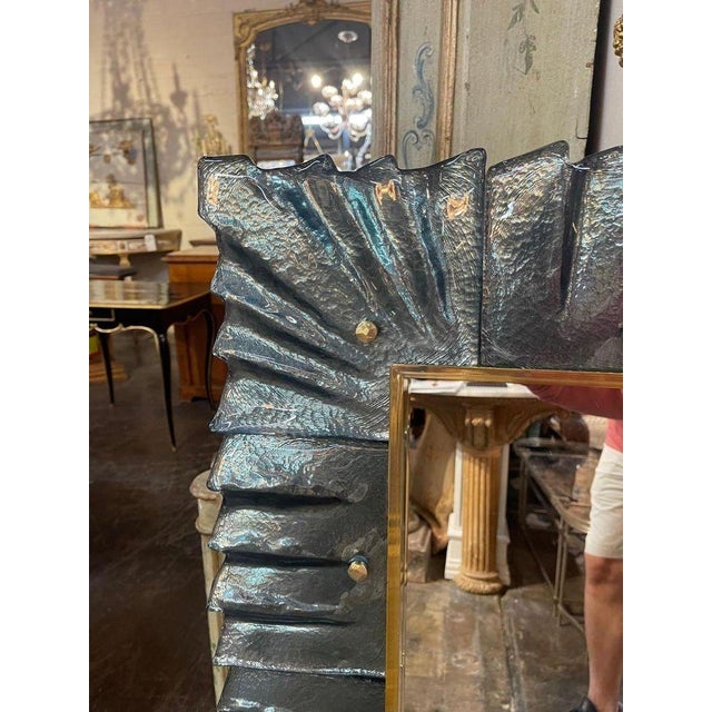 Murano Mirror in Fontana Green For Sale In Dallas - Image 6 of 8