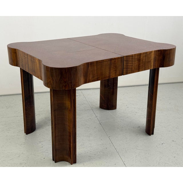 Art-Deco Walnut Folding Dining Table, 1930s For Sale - Image 11 of 12