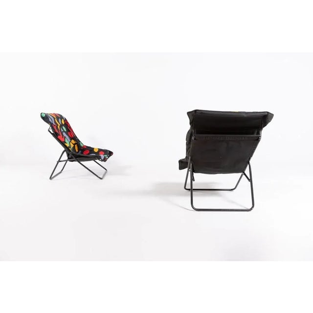 Set of Foldable Pop Art Lounge Chairs, 1990s For Sale - Image 4 of 10