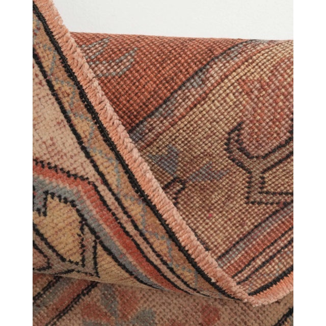 Orange 1970s Vintage Turkish Handmade Wool Cotton Orange Runner Rug For Sale - Image 8 of 11